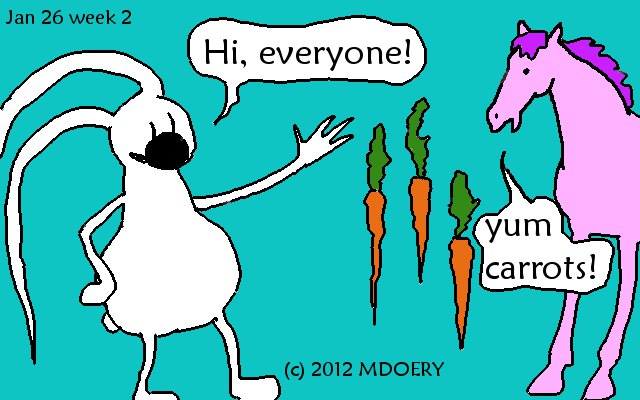 bunny carrots and pink horse